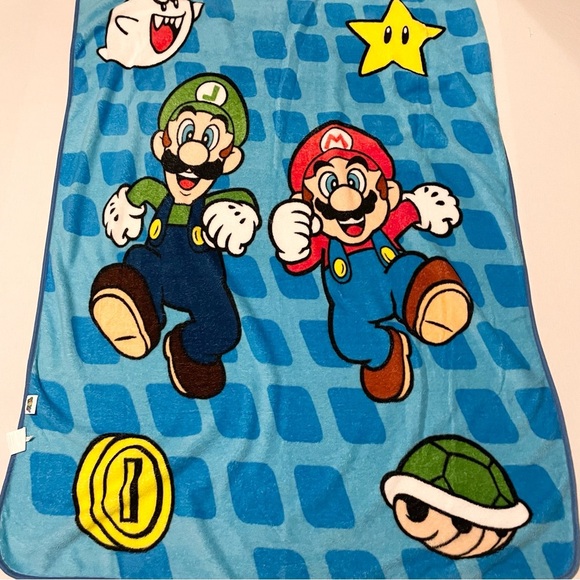 2013 Nintendo Super Mario Kids Blanket 60" x 45" - Picture 11 of 16